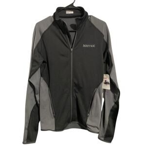Marmot Mens Size S Calaveras Mock Neck Black Slate Grey Jacket Full Zip New